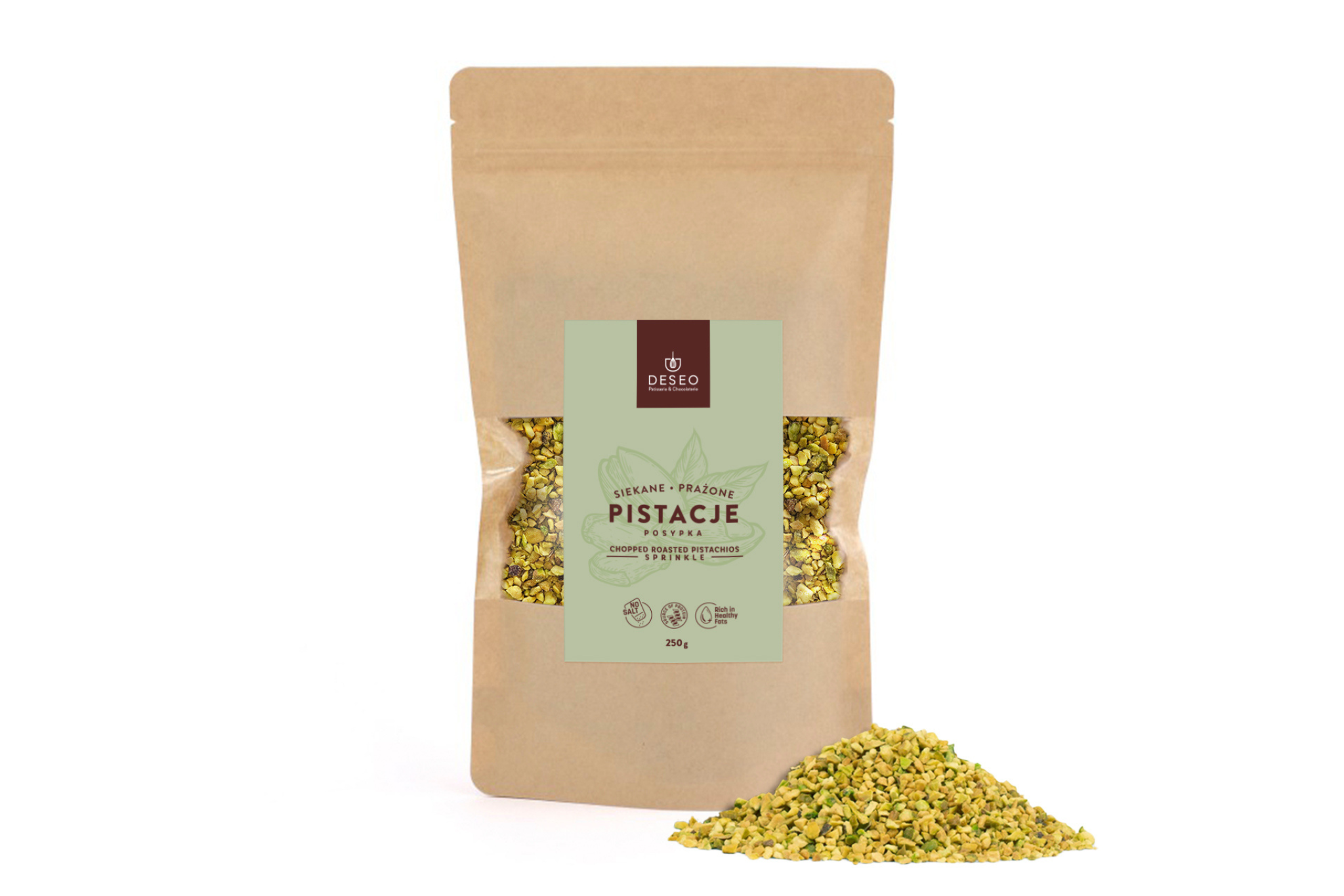 Siekane prażone pistacje - posypka 250g